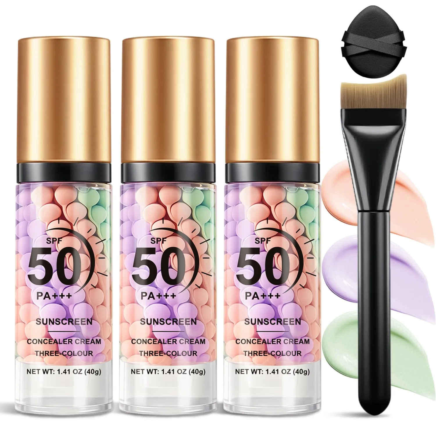 3PCS Color Correcting Primer for Face Before Makeup,3 in 1 Primer