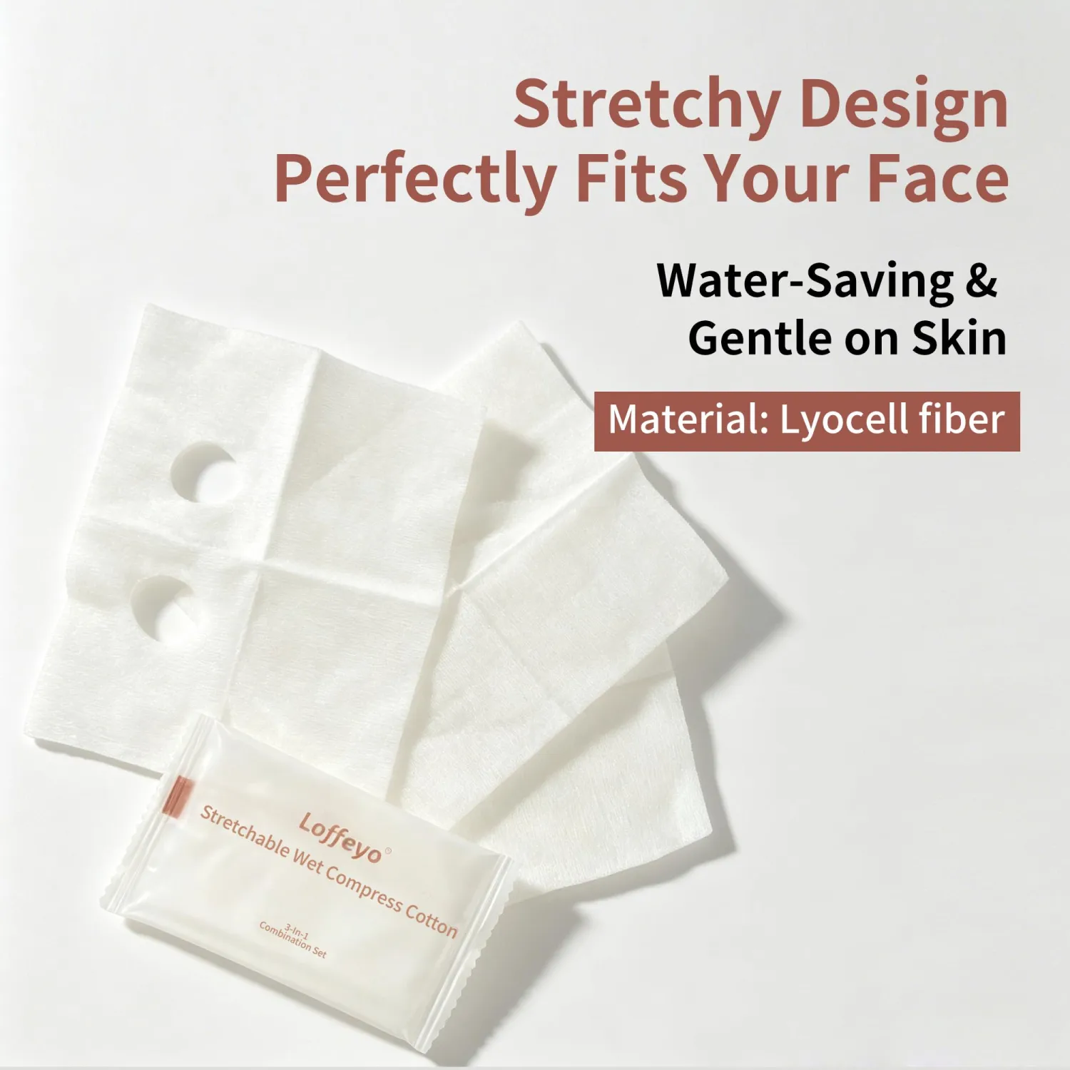 150ct Stretchable Facial Pads Individually Wrapped Wet Compress