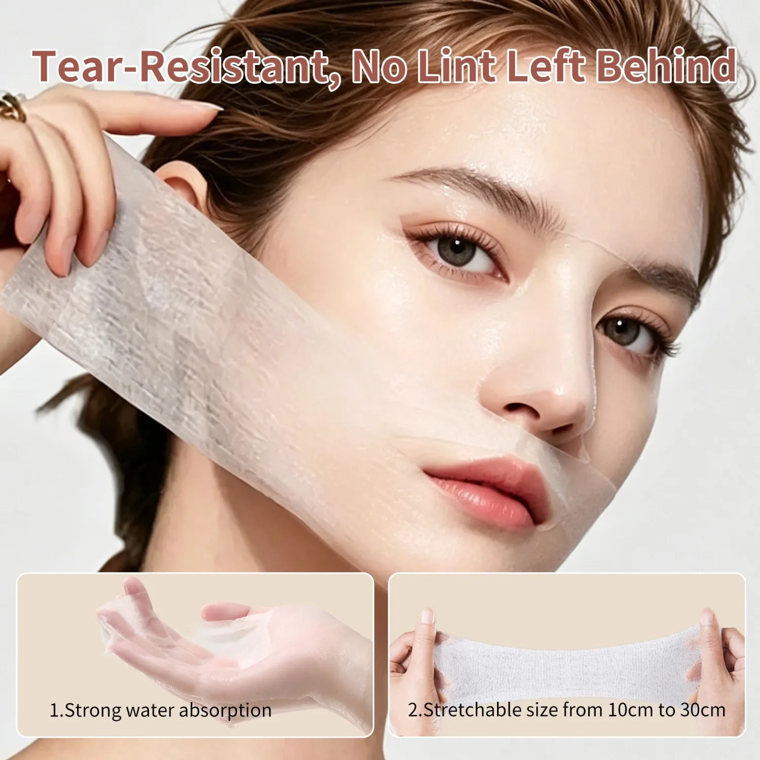 150ct Stretchable Facial Pads Individually Wrapped Wet Compress