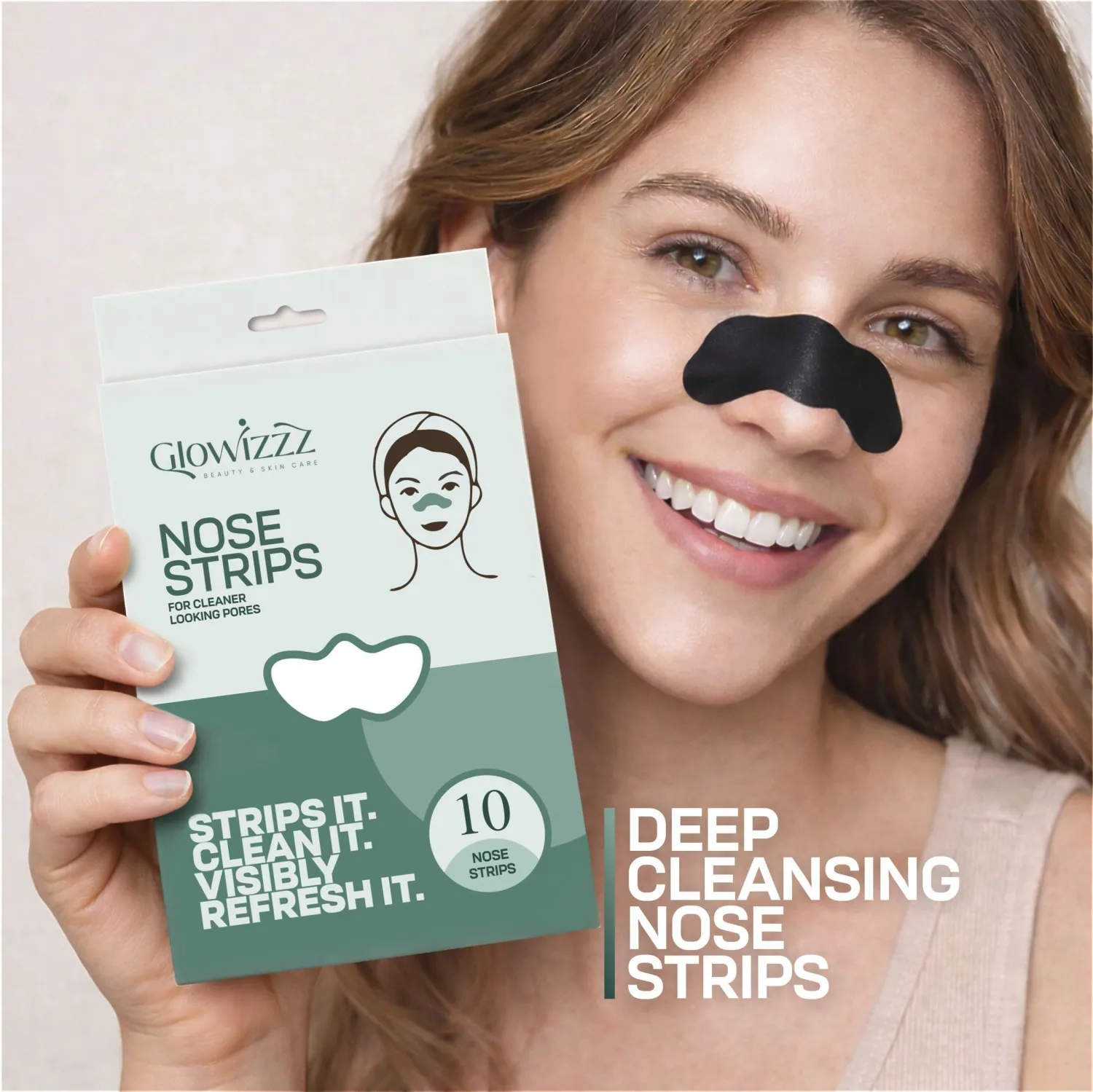 Deep Cleansing Nose Strips – Pore Strips for Nose, Helps Remove Oil, Dirt & Impurities, Easy Peel-Off for Men & Women (10 Count)