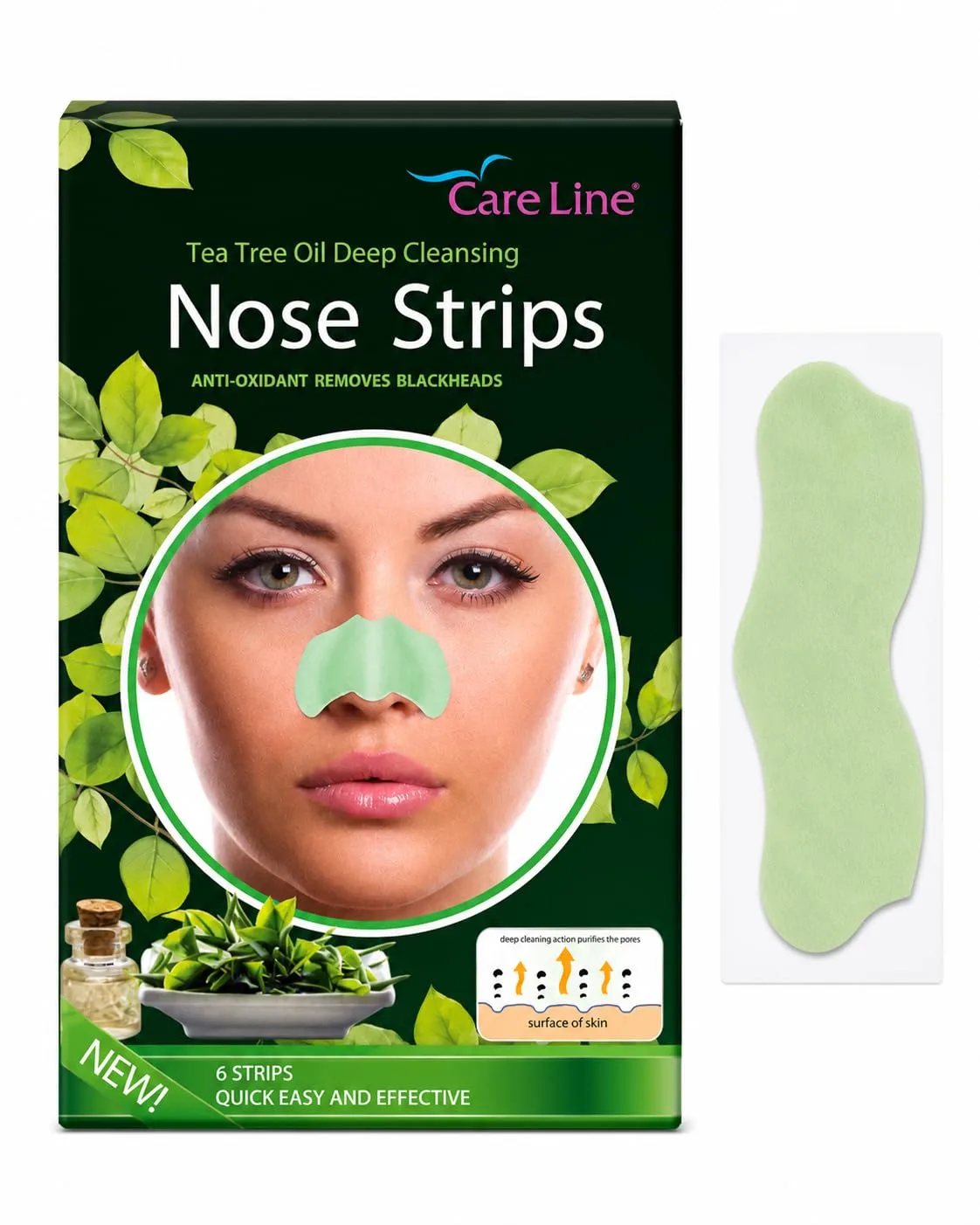 Nose Pore Strips - 6 Count (Tea Tree)