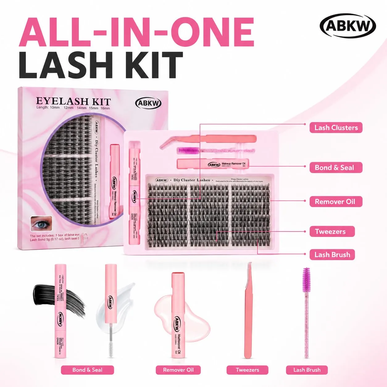 Lash Clusters Kit: Reusable Wispy Lash Clusters for Natural & Dramatic Look, Hypoallergenic Synthetic Fibers for All Eye Shapes, Party, Daily Wear & Photo Shoots 40PCS