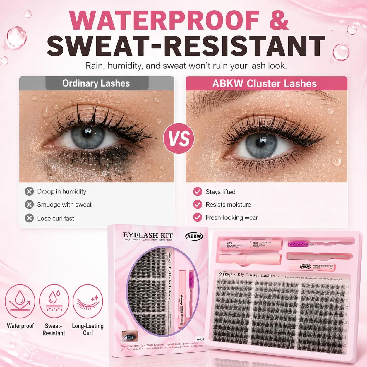 Lash Clusters Kit: Reusable Wispy Lash Clusters for Natural & Dramatic Look, Hypoallergenic Synthetic Fibers for All Eye Shapes, Party, Daily Wear & Photo Shoots 40PCS