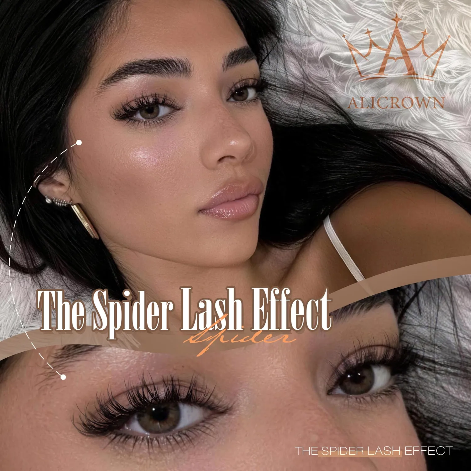 Spider Lash Clusters Breeze Wispy Eyelash Clusters D Curly Clusters Eyelash Extensions Natural 8-14MM Kim K Style Lash Extensions with Invisible Band for DIY at Home ALICROWN