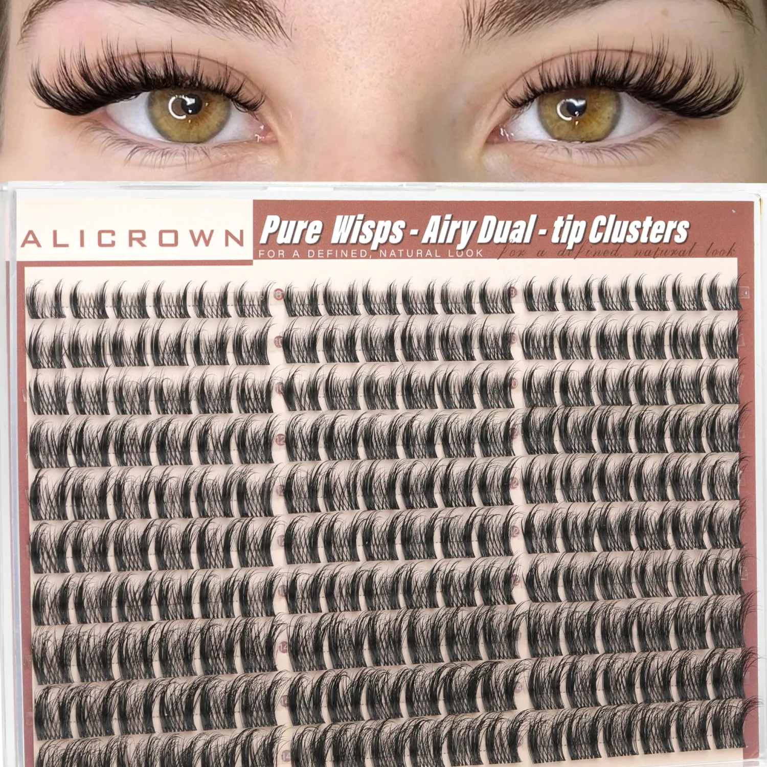 Wispy Lash Cluters Manga Eyelash Clusters 8-14MM Spiky Cluster Eyelash Extensions Pestañas Postizas Naturales DIY Lash Extensions 180Pcs Daily Wear Individual Lashes Airy Dual-tips Cluster Lashes