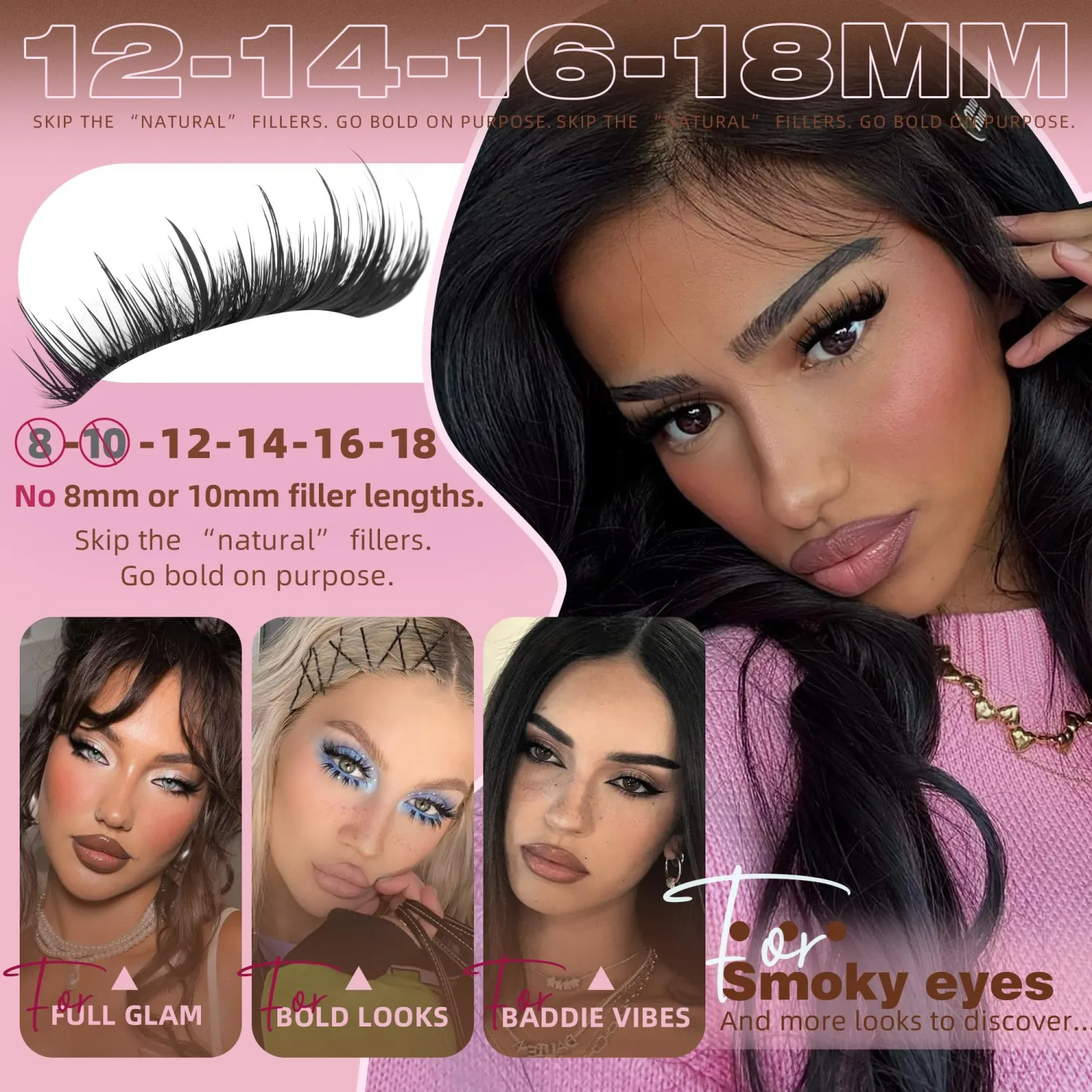 Manga Lash Clusters with Spikes 12-18MM Wispy Eyelash Clusters D Curl Fluffy Lash Extensions Spiky Eyelash Extensions Anime Individual Lashes for 92i Makeup Baddie Style 138PCS