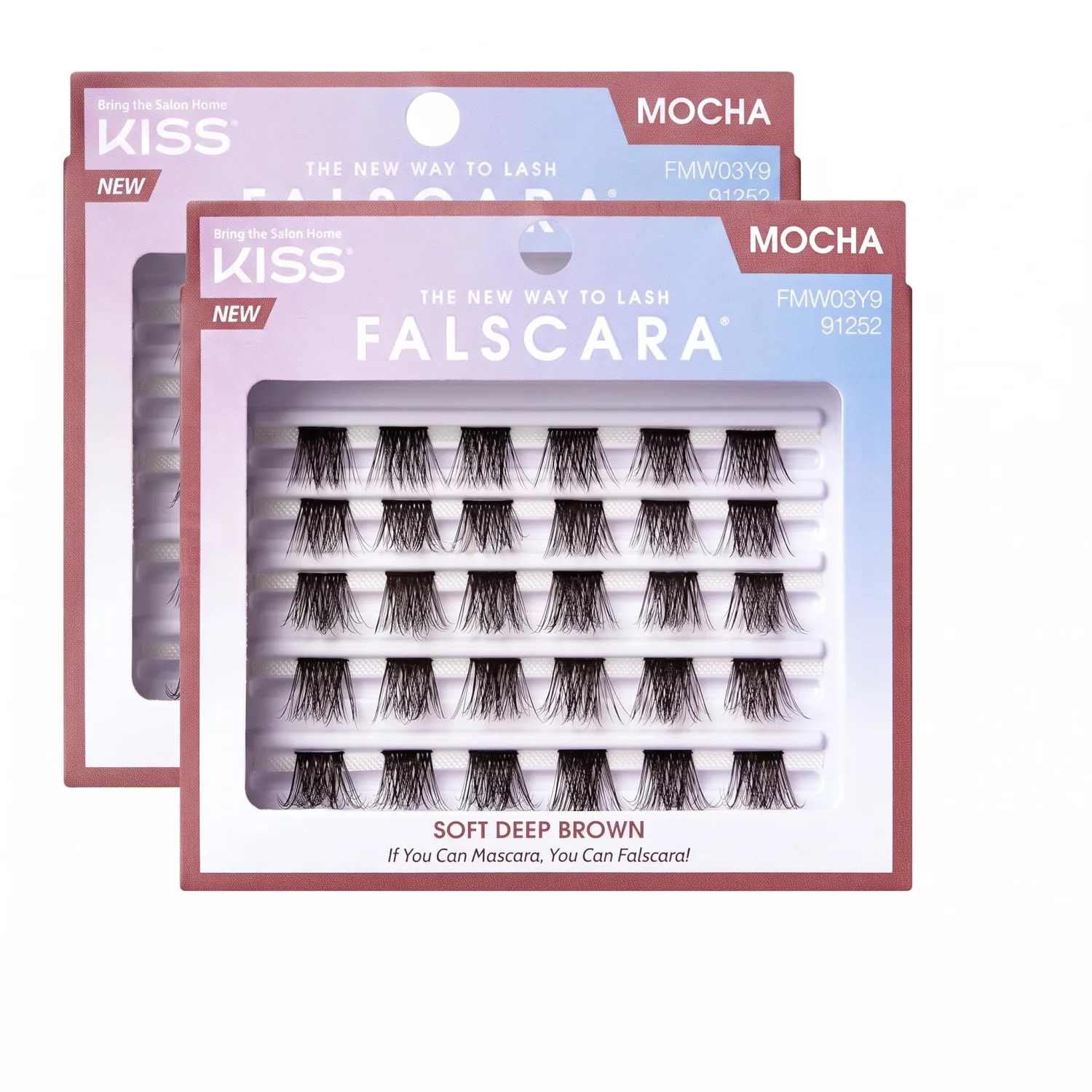 False Eyelashes, Lash Extension Kit, Brown, Style 'Mocha', 10mm-12mm-14mm Natural Volume Eyelash Clusters, Waterproof, Stackable, reusable, 24 Lash Clusters (Pack of 2)