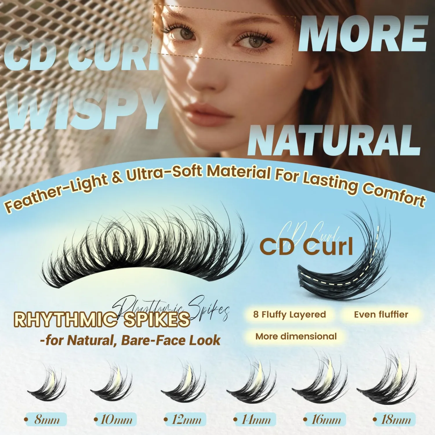 Wispy Lash Clusters Natural Eyelash Clusters Fluffy CD Curl Lashes Clusters