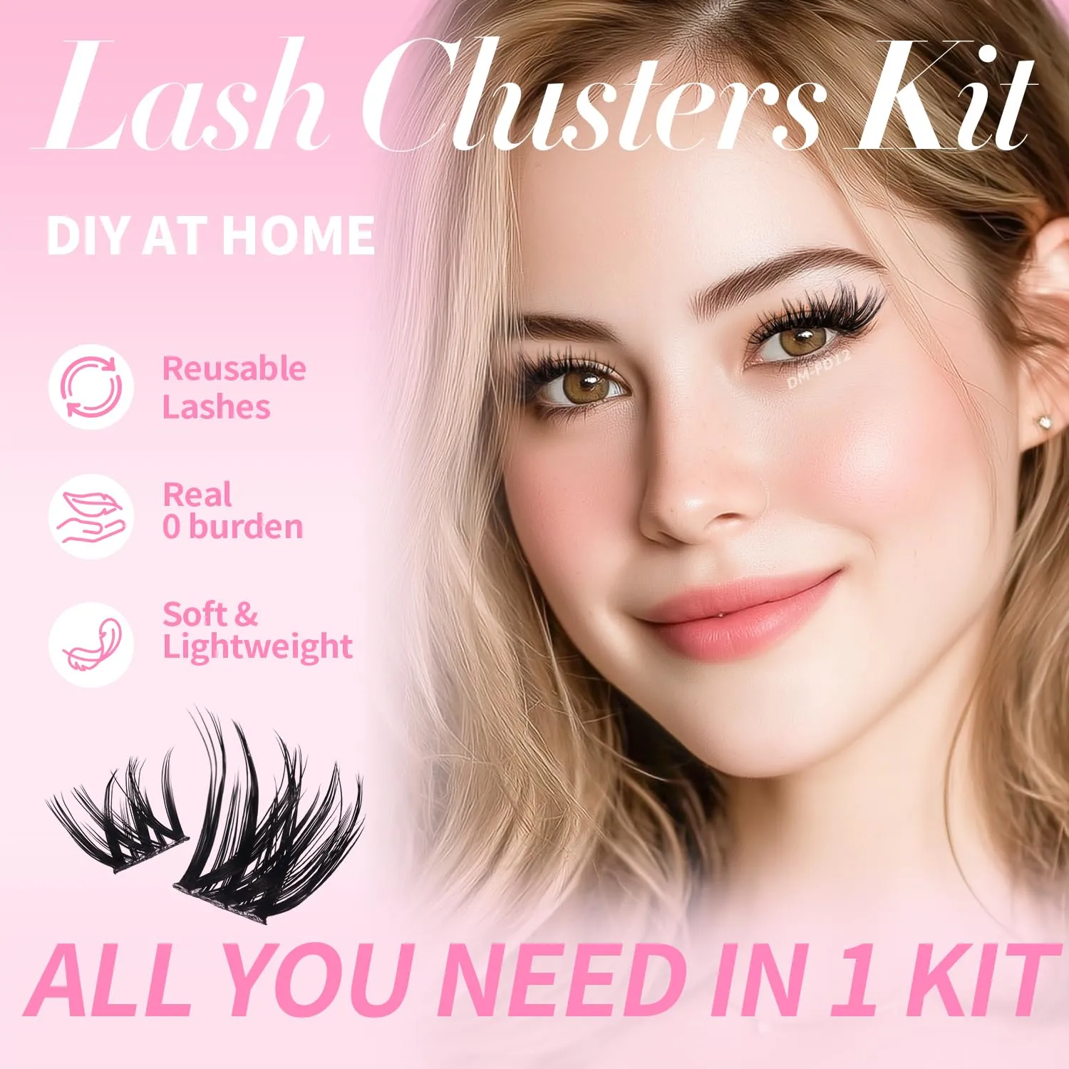 Lash Clusters Kit 8-16mm with Bond Seal Tweezers Brush