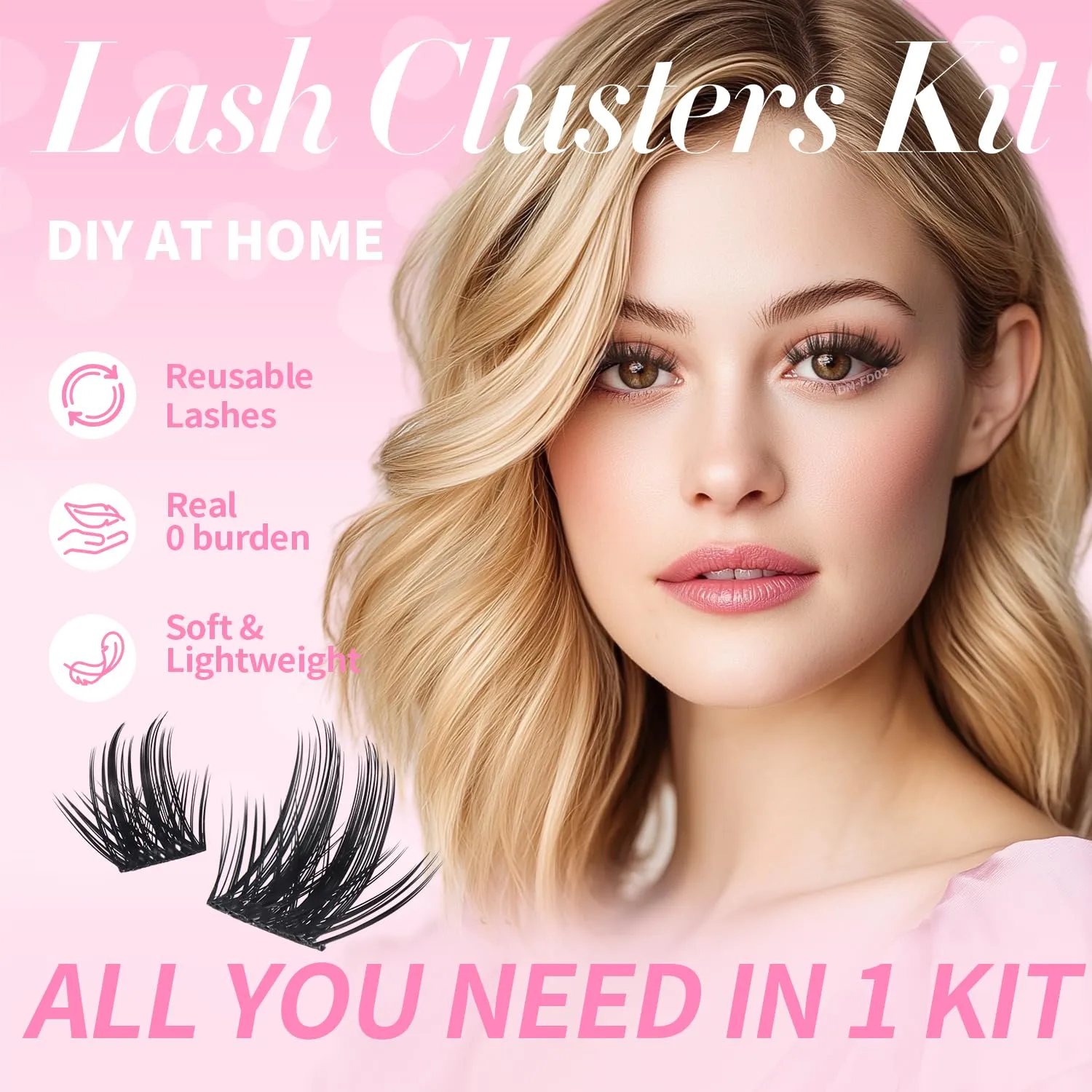 Lash Clusters Kit 8-16mm with Bond Seal Tweezers Brush