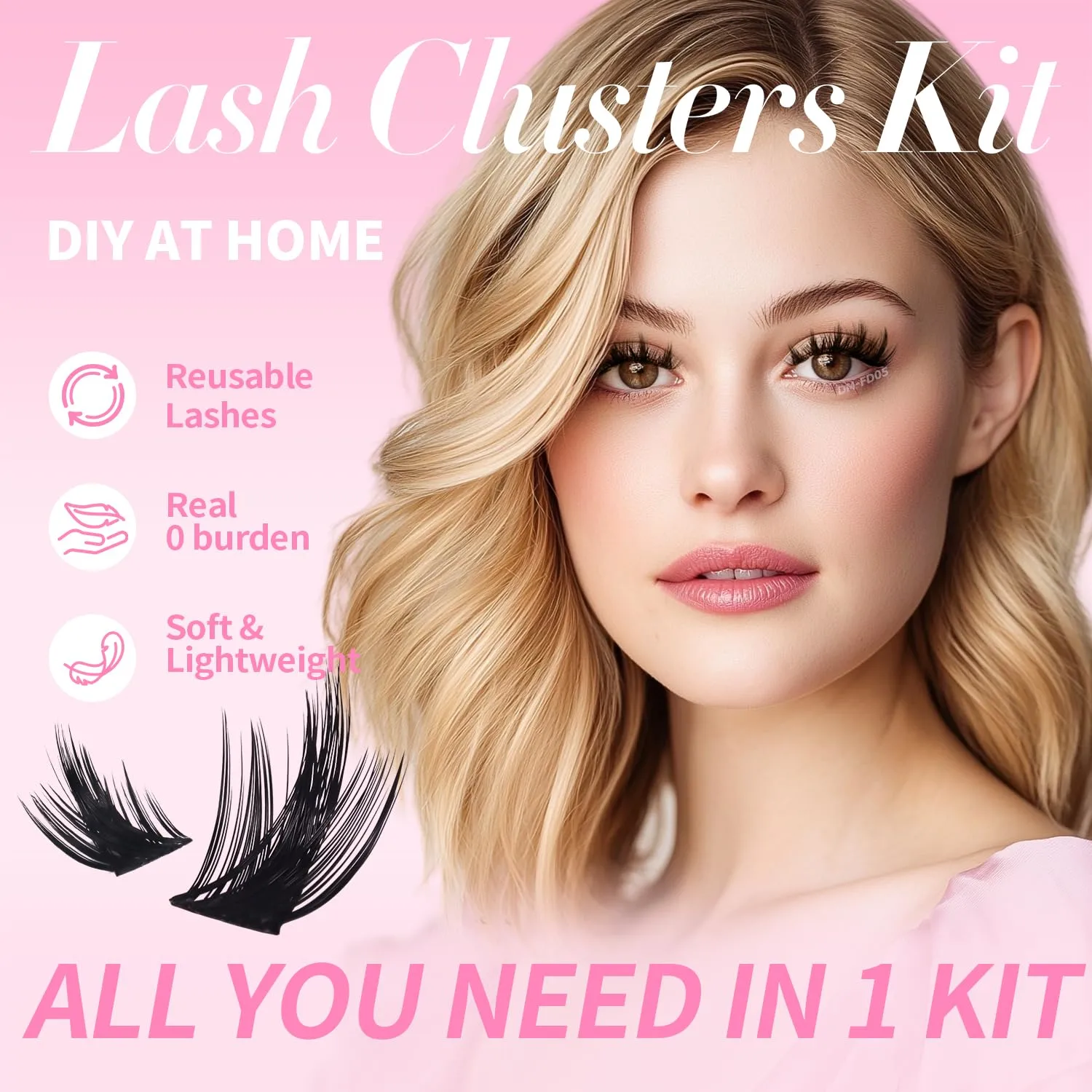 Lash Clusters Kit 8-16mm with Bond Seal Tweezers Brush