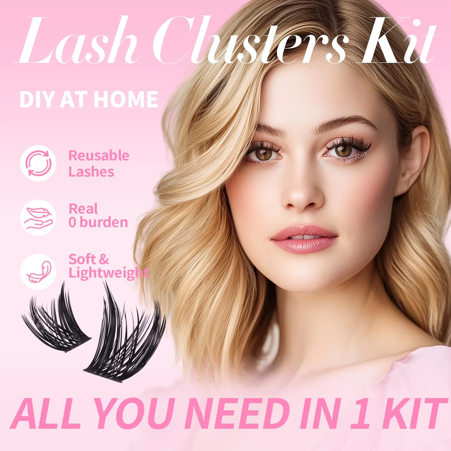 Lash Clusters Kit 8-16mm with Bond Seal Tweezers Brush