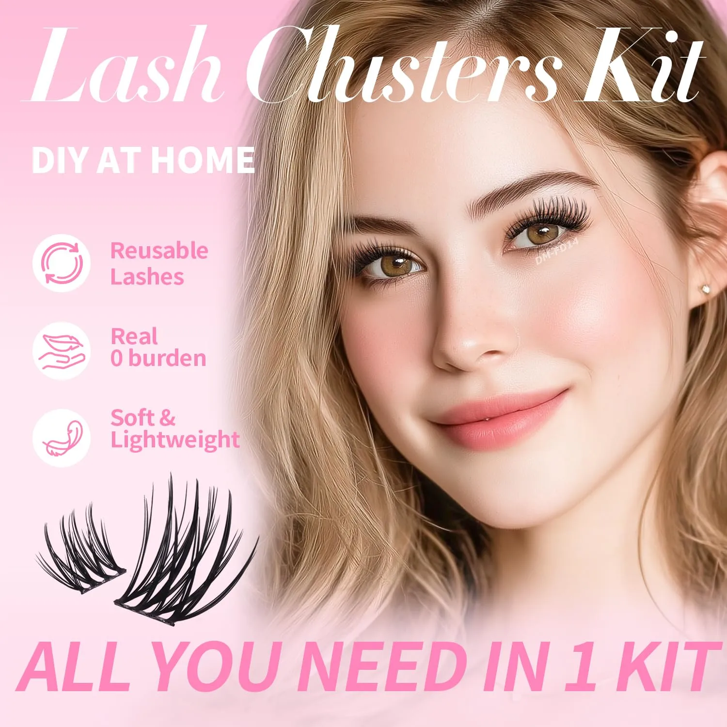 Lash Clusters Kit 8-16mm with Bond Seal Tweezers Brush