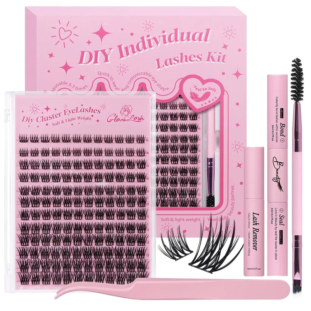 Lash Clusters Kit 8-16mm with Bond Seal Tweezers Brush