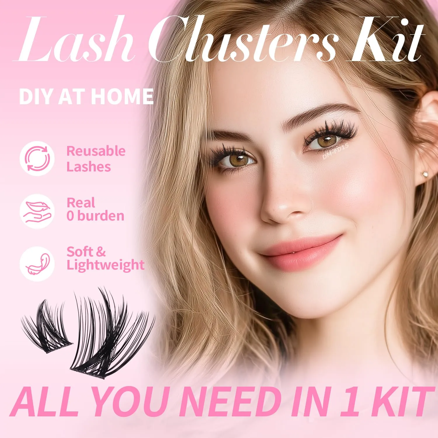Lash Clusters Kit 8-16mm with Bond Seal Tweezers Brush