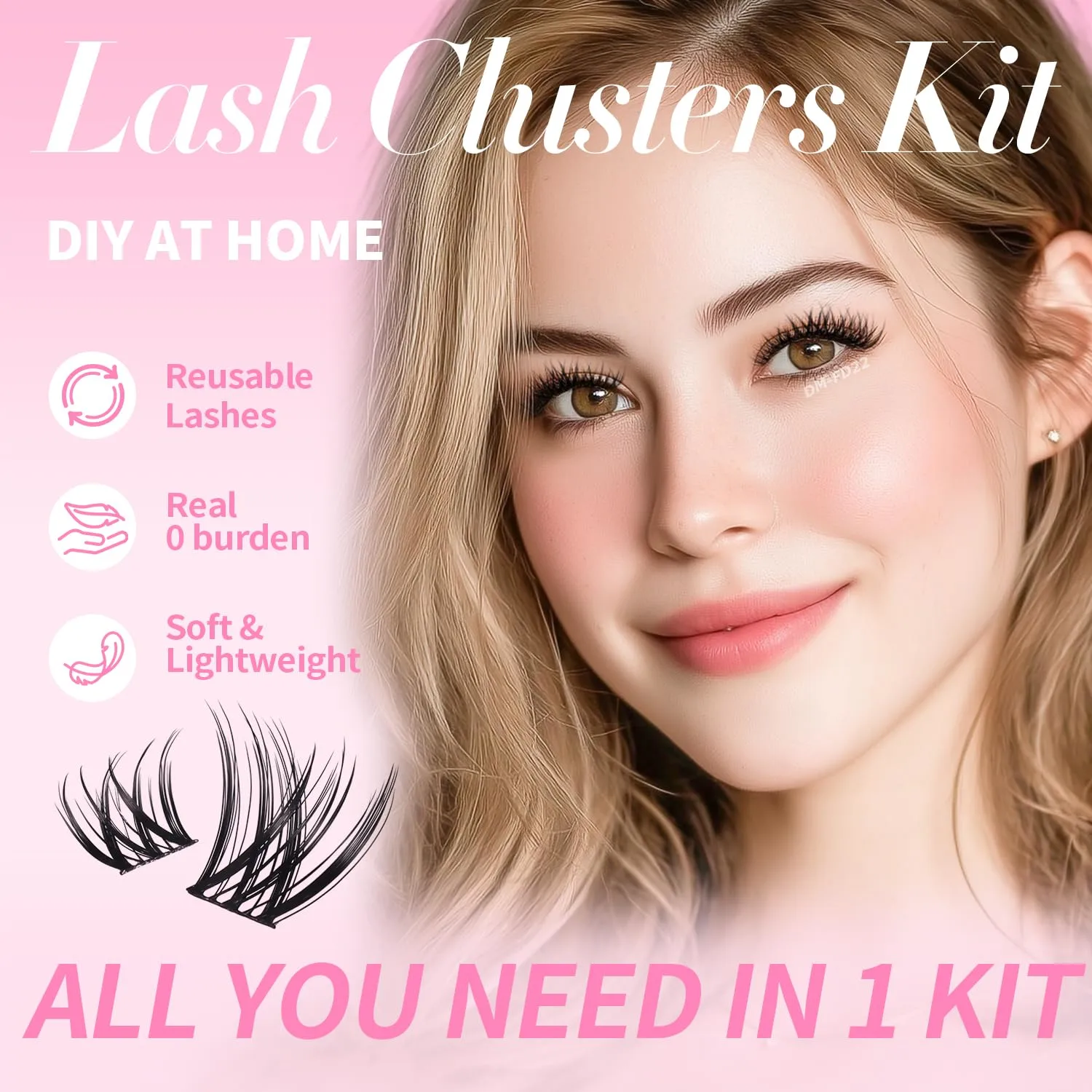Lash Clusters Kit 8-16mm with Bond Seal Tweezers Brush