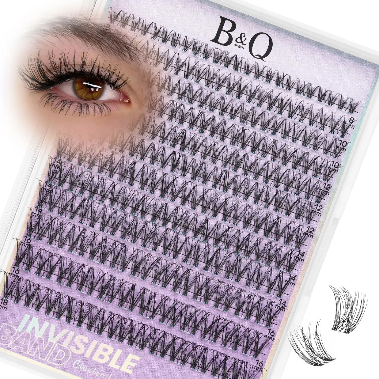 B&Q Venus Lash Clusters 0.3mm Invisible Band False Eyelashes Clusters