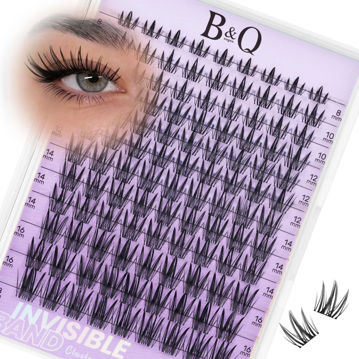 B&Q Bella Lash Clusters 0.03mm Invisible Band False Eyelashes Clusters