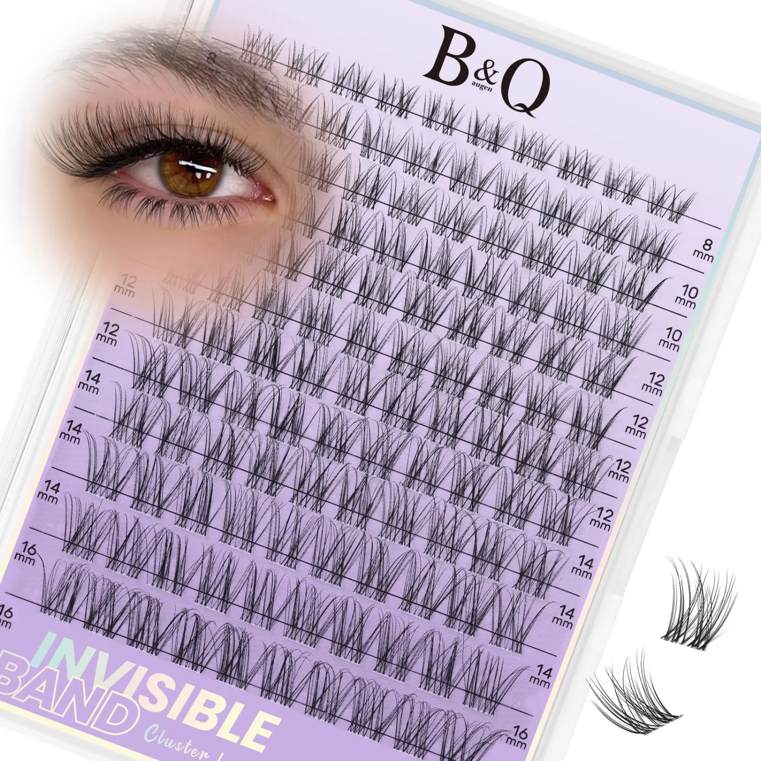 B&Q Flora Lash Clusters 0.03mm Invisible Band False Eyelashes Clusters