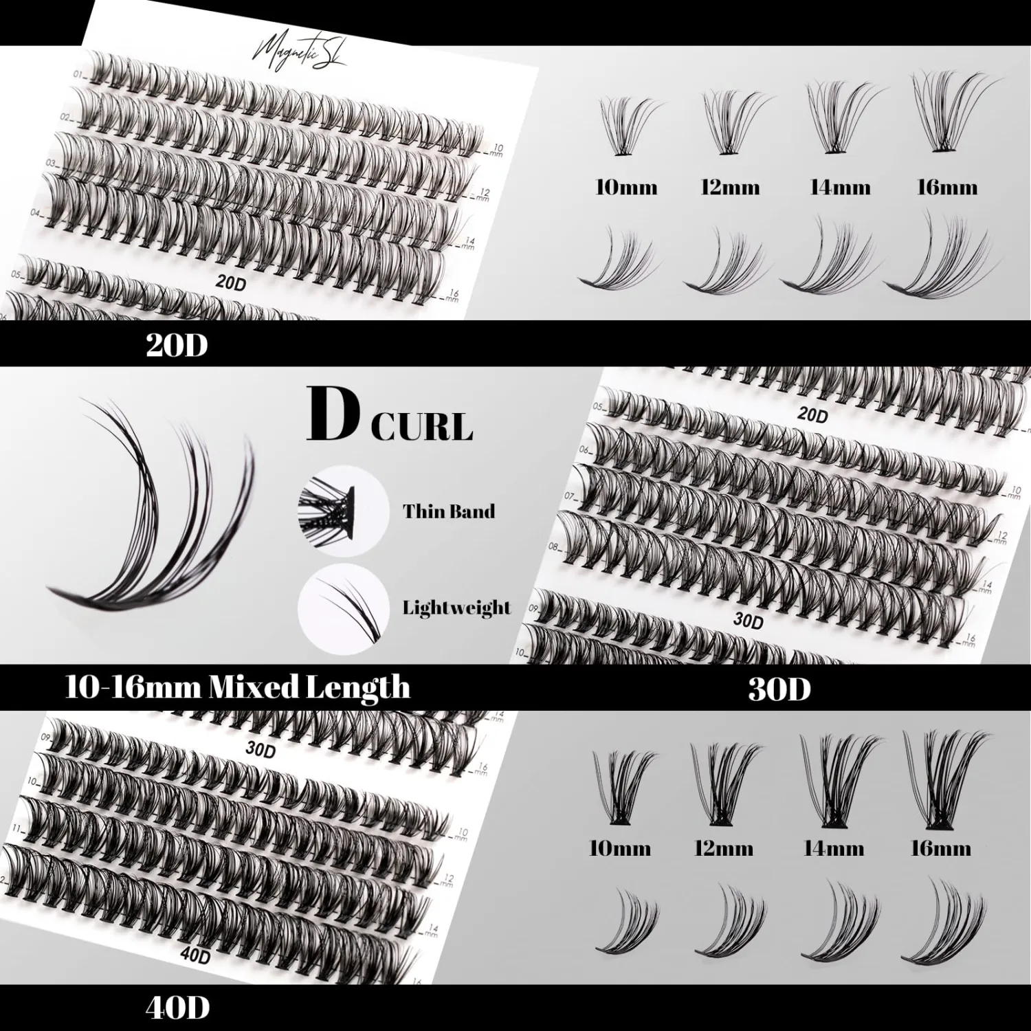Lash Clusters 480 Clusters 10-20mm False Eyelash 60D 80D 100D Thick Eyelash Extension 20D 30D 40D Individual Eyelashes Multi-Style DIY Lash Extensions for Beginners(20D-100D-D, 10-20MIX)