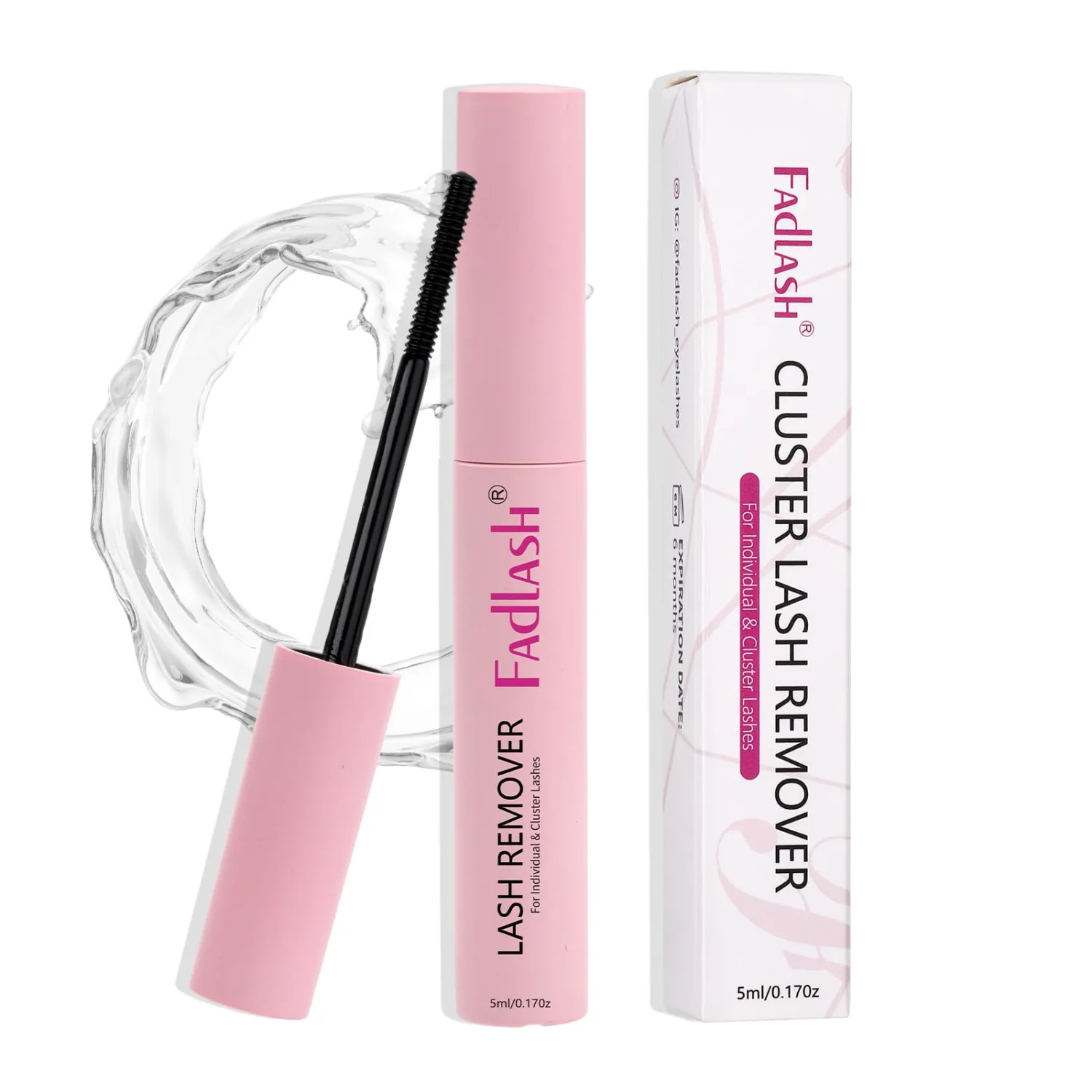 FADLASH Lash Glue Remover 5 ML for Cluster Lashes Soothing Oil Lash Remover Mascara Wand Eyelash Glue Remover Self Use at Home