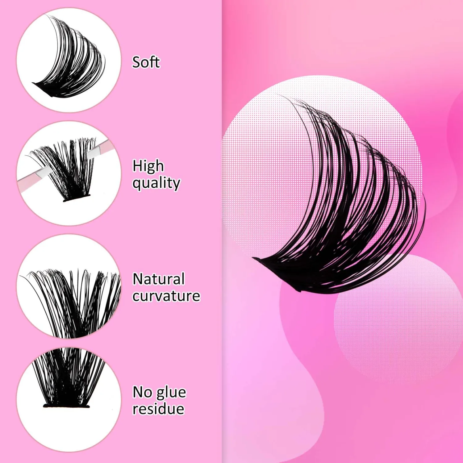 Cluster Lashes D Curl Lash Clusters 280 Pcs Lash Extension Clusters Individual Lashes Soft DIY Eyelash Extensions Mixed Tray Eyelash Clusters Natural Look (80D-0.07D, 8-16mm)
