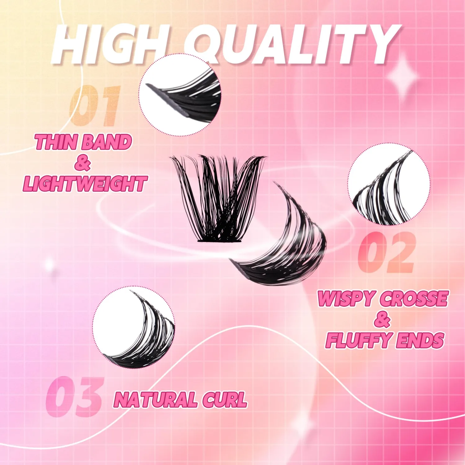 FADLASH Cluster Lashes D Curl Wispy Individual Lashes DIY Eyelash Extension Natural Look Reusable Fluffy Cluster Eyelash Extensions Self Application at Home (100D+200D-0.07D-12-18MIX)