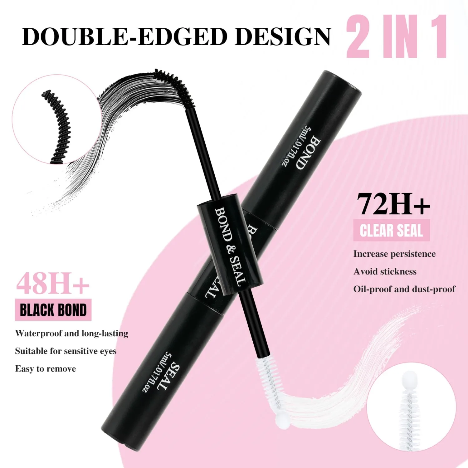 Mayhug Lash Cluster Glue, Bond and Seal, Waterproof, 72H Strong Hold Kit