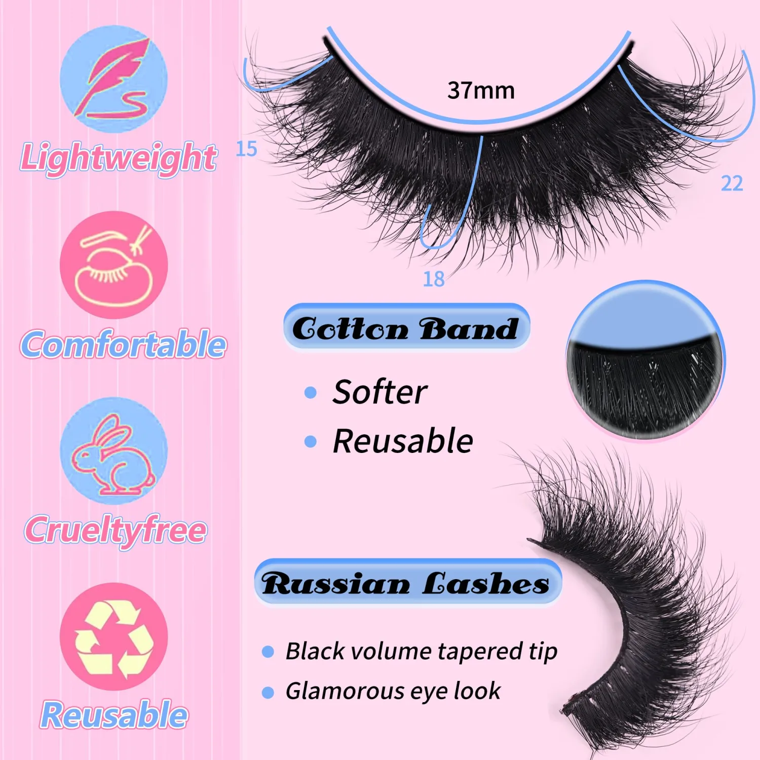 Wispy False Mink Lash Thick Long Lashes False Lashes Mega Look 5D Volume Dramatic 22mm Waterproof Soft Cat Eye Fake Eyelashes Pack by Yaiseiko（14 Pairs）