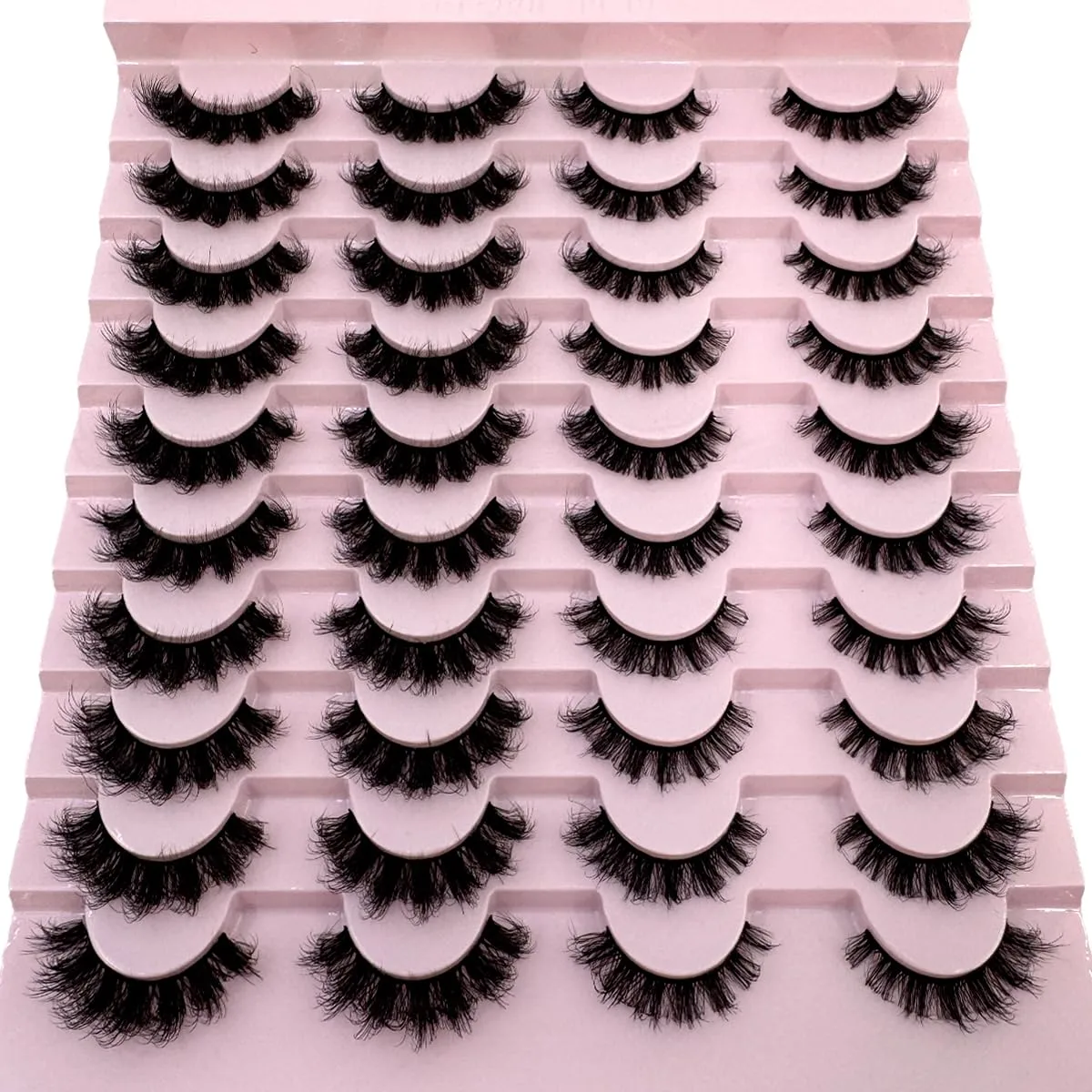 20 Pairs Faux Mink Lashes Pack Dramatic Eyelashes Thick Mixed False Lashes Lightweight Handmade Soft Volume (20pairs ja48)