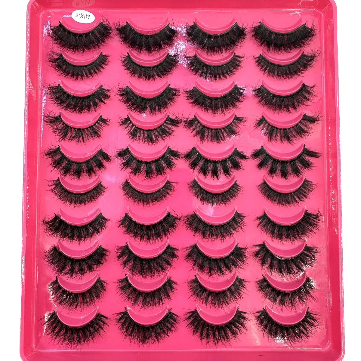 20 Pairs Faux Mink Lashes Pack Dramatic Eyelashes Thick Mixed False Lashes Lightweight Handmade Soft Volume (20pairs mix06)