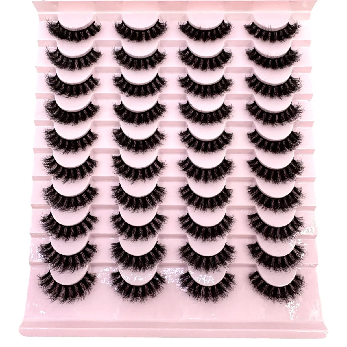 20 Pairs Faux Mink Lashes Pack Dramatic Eyelashes Thick Mixed False Lashes Lightweight Handmade Soft Volume (20pairs ja45)