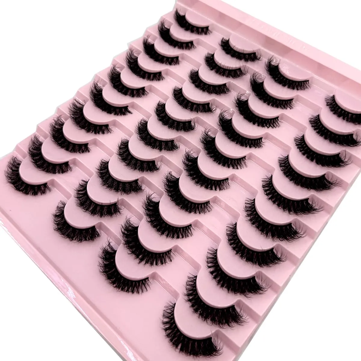 20 Pairs Faux Mink Lashes Pack Dramatic Eyelashes Thick Mixed False Lashes Lightweight Handmade Soft Volume (20pairs ja46)