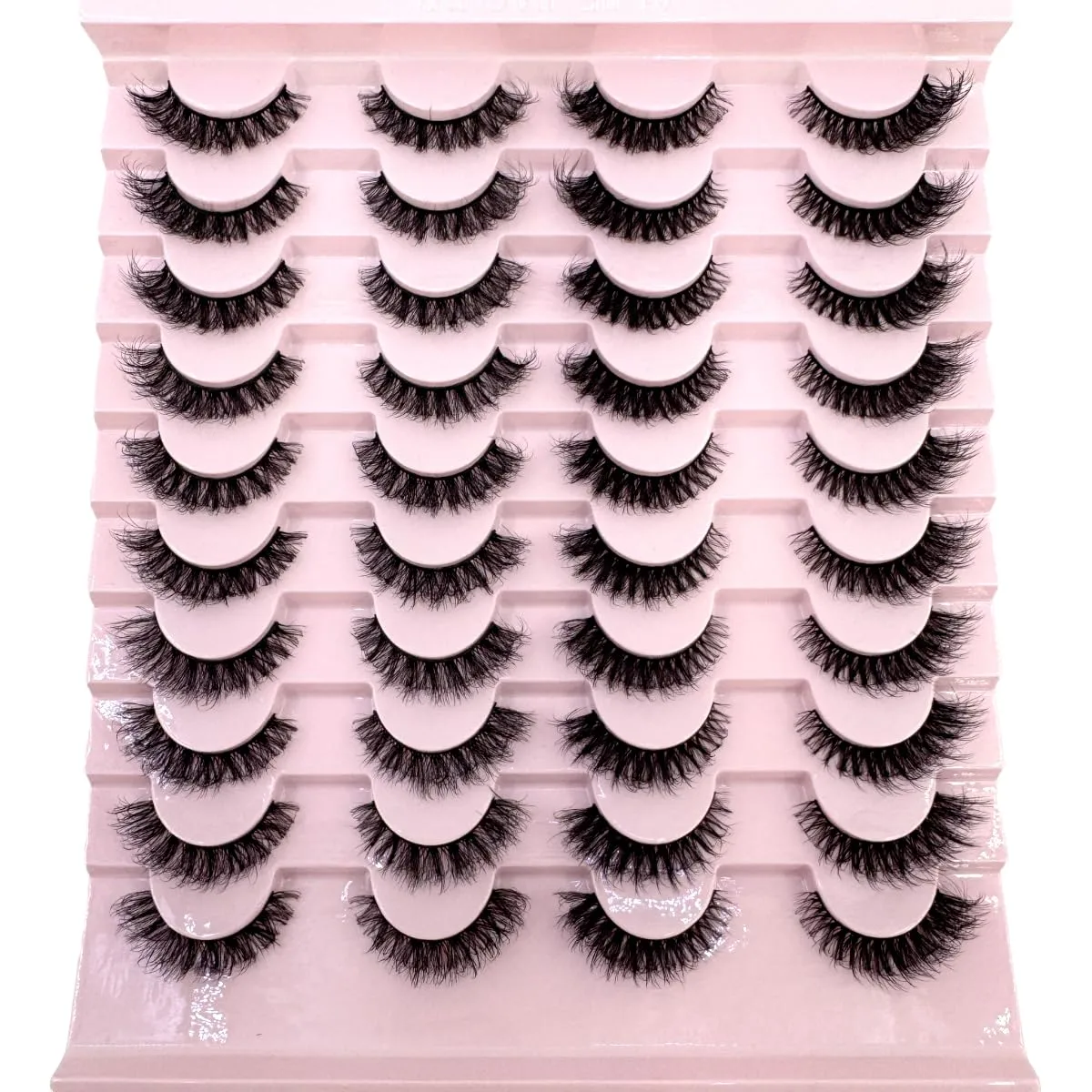 20 Pairs Faux Mink Lashes Pack Dramatic Eyelashes Thick Mixed False Lashes Lightweight Handmade Soft Volume (20pairs ja46)