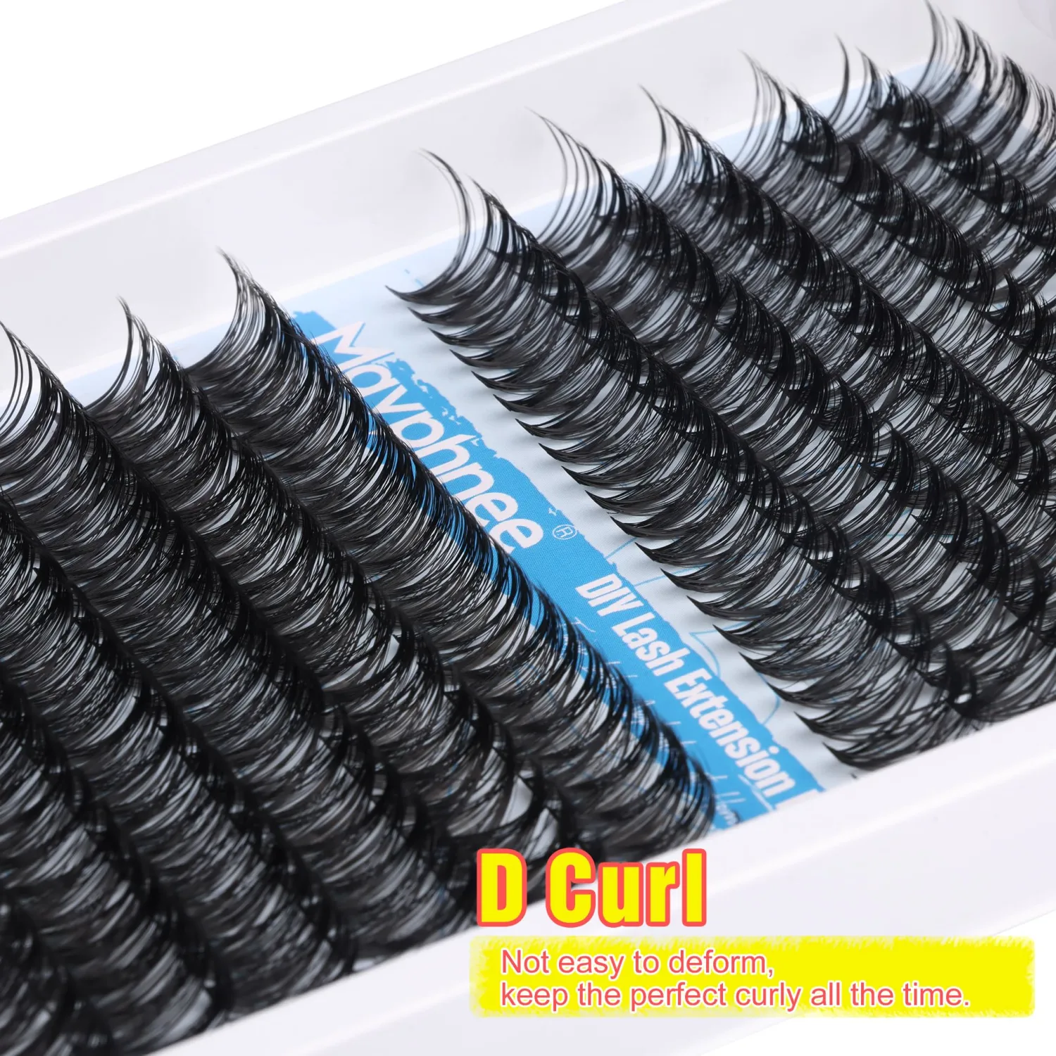 Lash Clusters 240 Pcs Individuals Eyelash Extensions 16-20MM Dramatic Long Fluffy D-Curly Lash Extensions Pack by Mavphnee (40D+50D)
