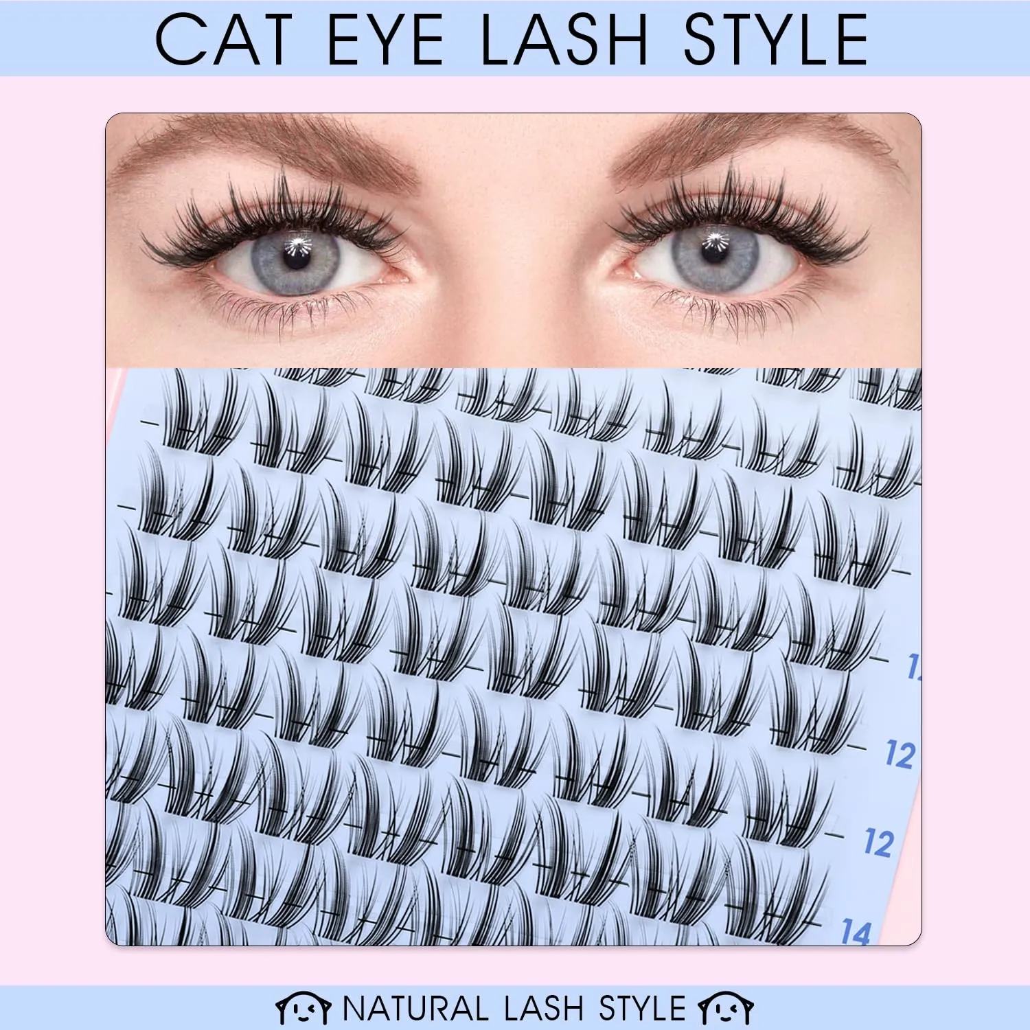 Freya Lash Clusters Kit 8-14mm Wispy Eyelash Clusters DIY Lashes