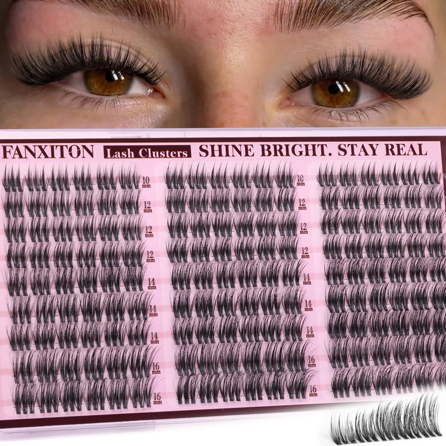 Natural Wispy Lash Clusters 10-16mm Mixed Length