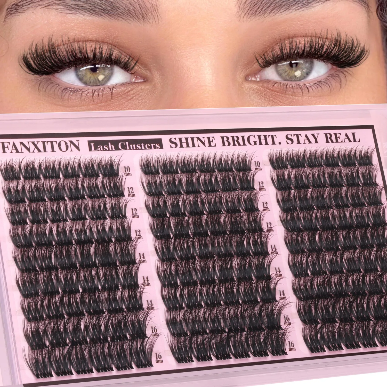 Natural Wispy Lash Clusters, Clear Band, 10-16mm, DIY Lash Extensions