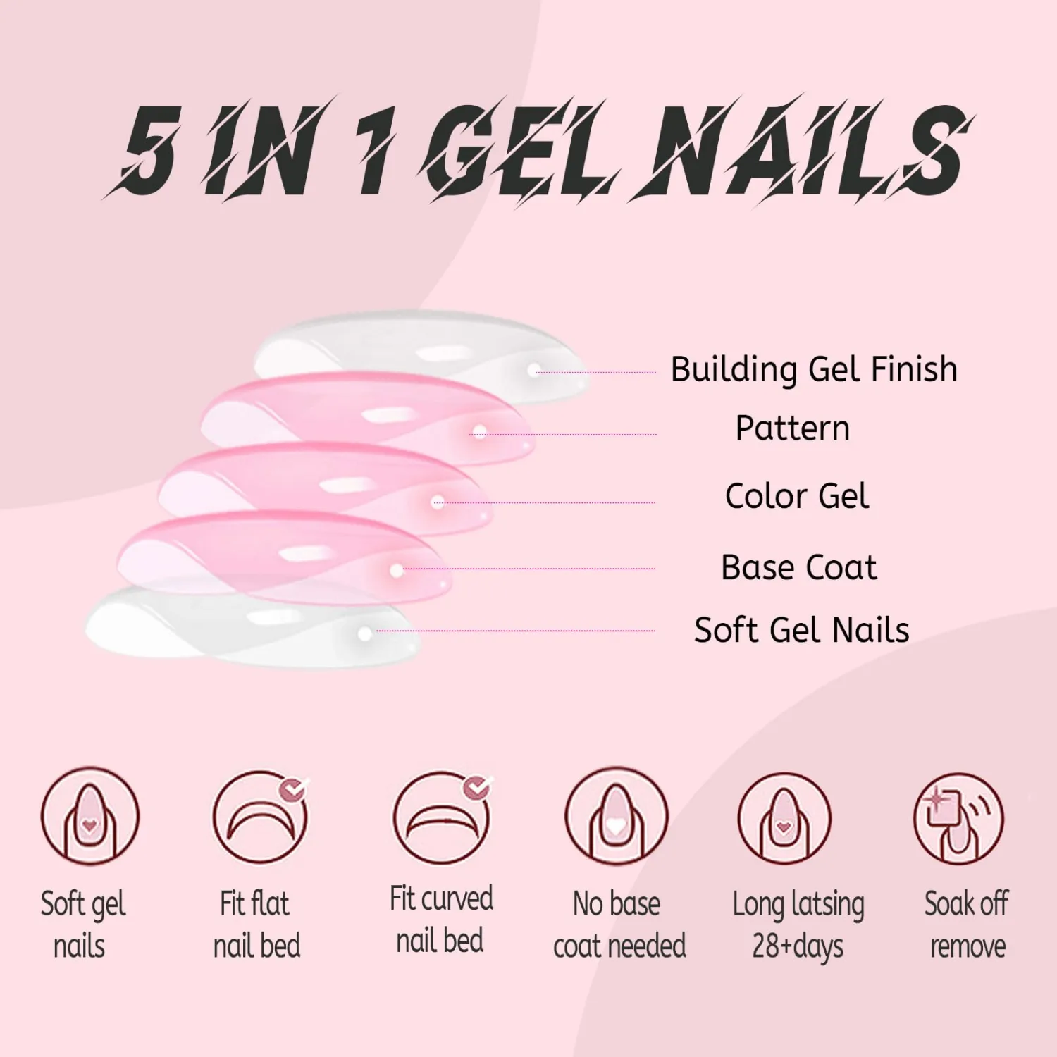 150 Pcs French Tip Press on Nails Short Coffin Fake Nails White French Tip False Nails Press ons Full Cover Acrylic Glue on Nails Pink Artificial Stick on Nail with Adhesive Tab for Women Girls