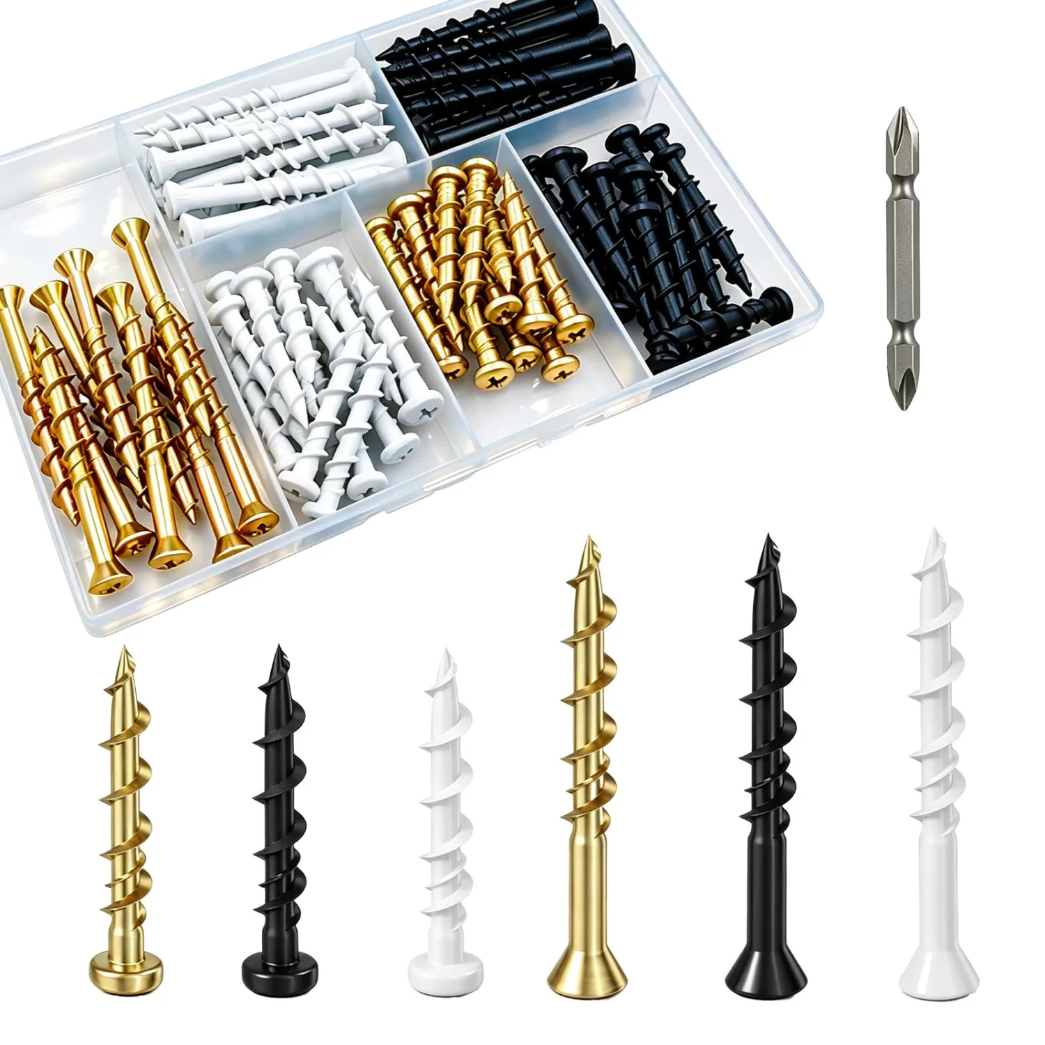 Wensilon (75 pcs) wall Dog Screws Flat Head Drywall Anchors Kit with Anti Rust Coating, Bolt Anchor Set, Duty Hollow Walldog Anchors