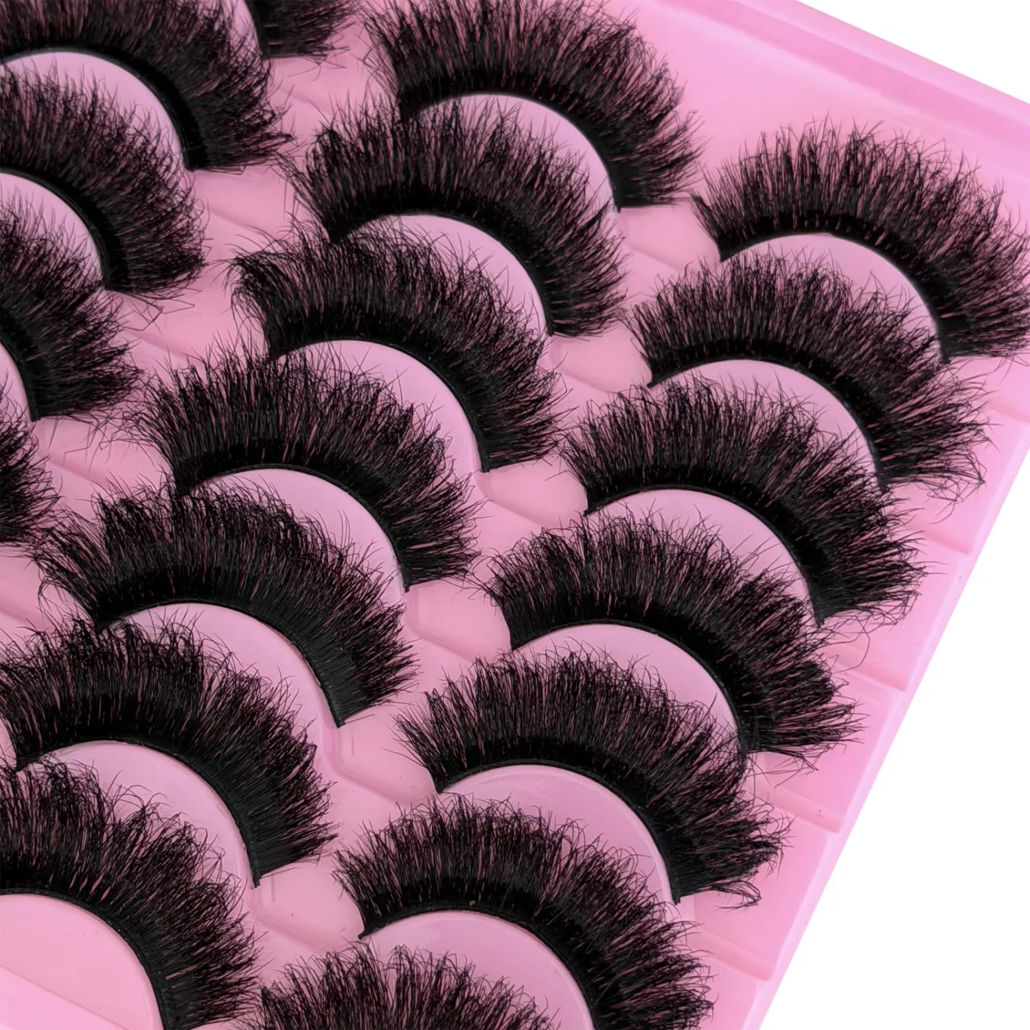 Mink Lashes Fluffy 18mm False Eyelashes Volume 8D Cat Eye Strip Lashes D Curl 21 Pairs Dramatic Soft Eyelash Strips Lashes Pack That Look Like Extensions Big Long Lash Faux Mink Lashes
