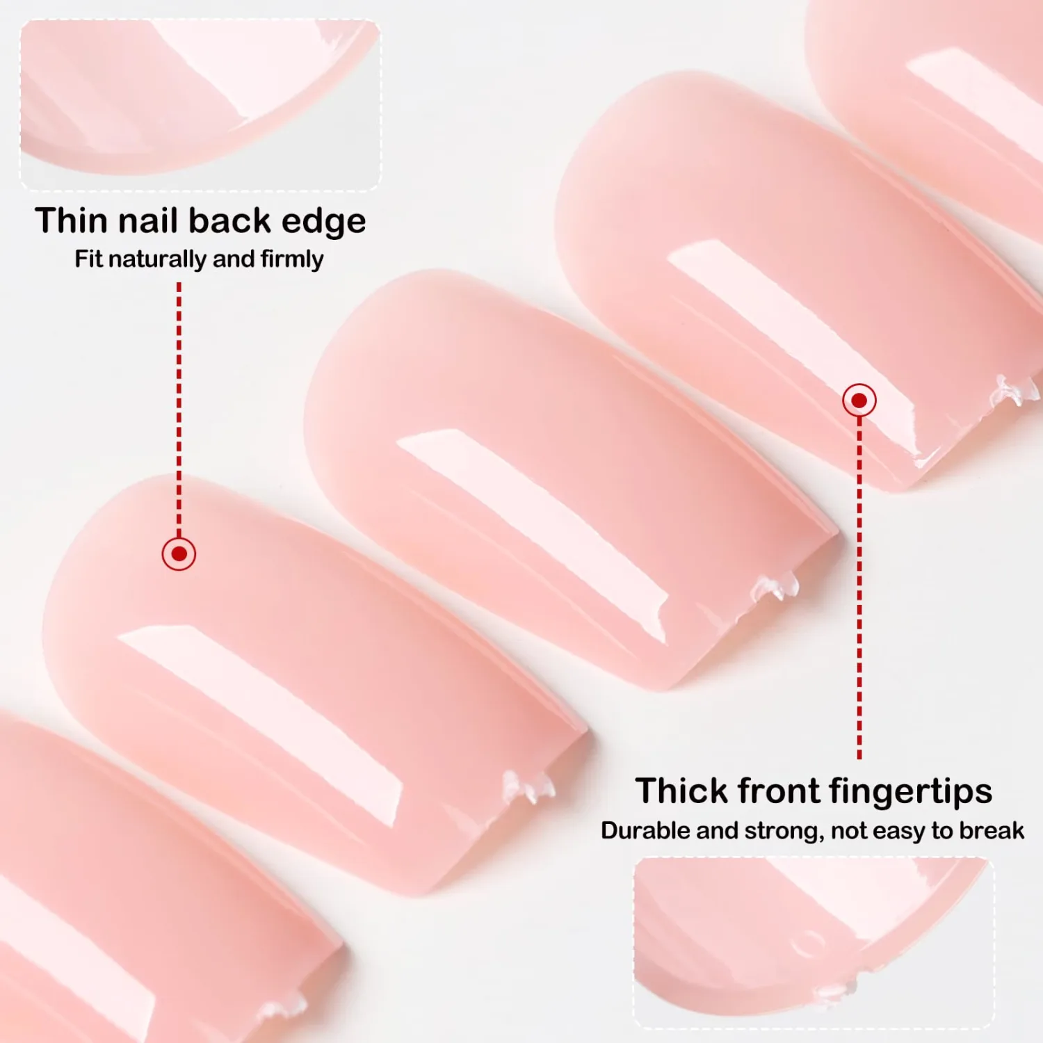 240pc Nude Pink Press on Nails Medium Square Fake Nail with Glue & Adhesive Tabs,Nude Glue on Nails Medium Press ons Nail Square Acrylic Nail Press-on False Nail Artificial Fingernail for Women