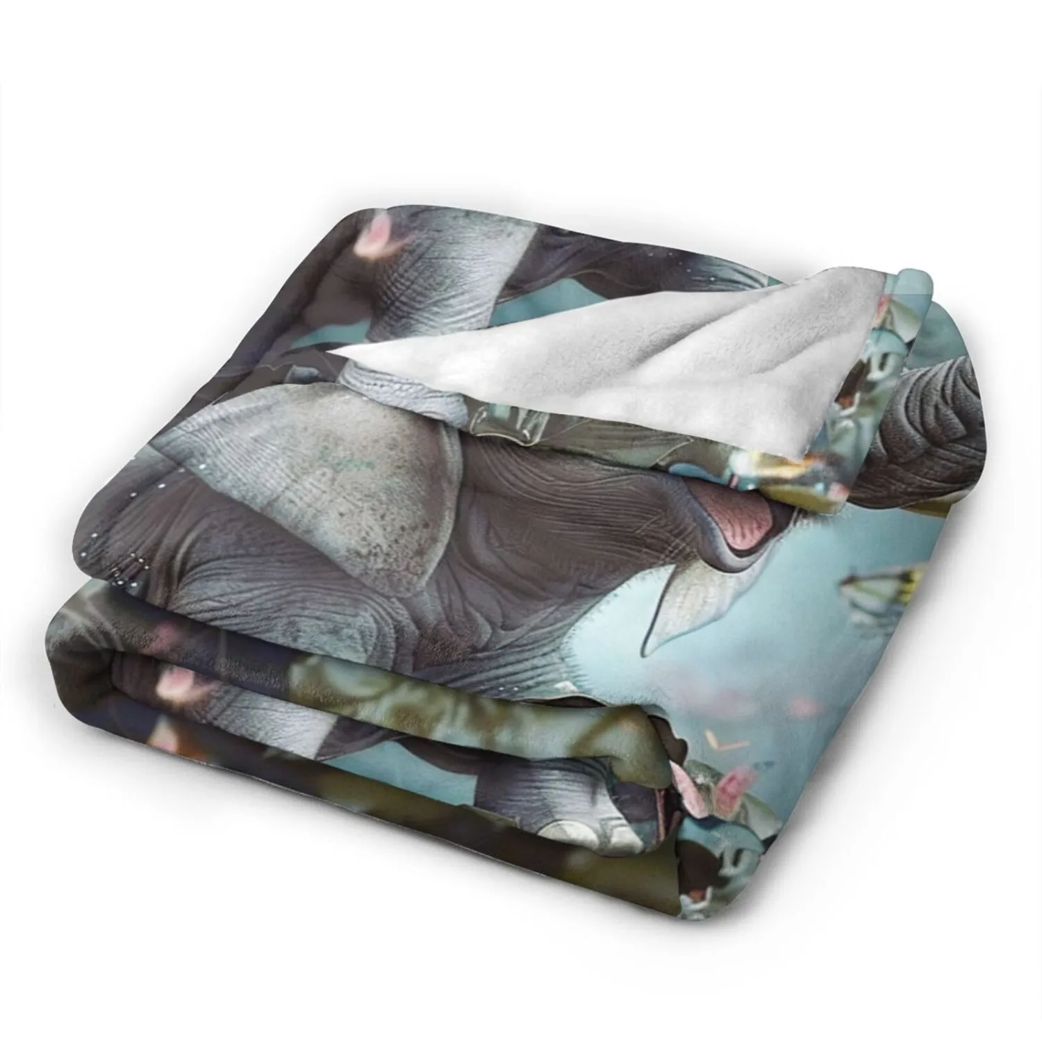 Elephant Blanket Plush Fleece Throw Gifts for Women Girls Kids 40"X50"