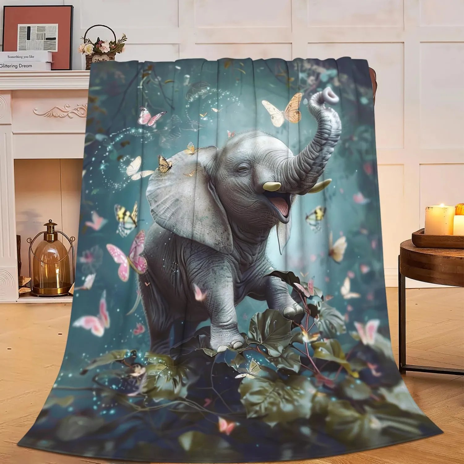 Elephant Blanket Plush Fleece Throw Gifts for Women Girls Kids 40"X50"