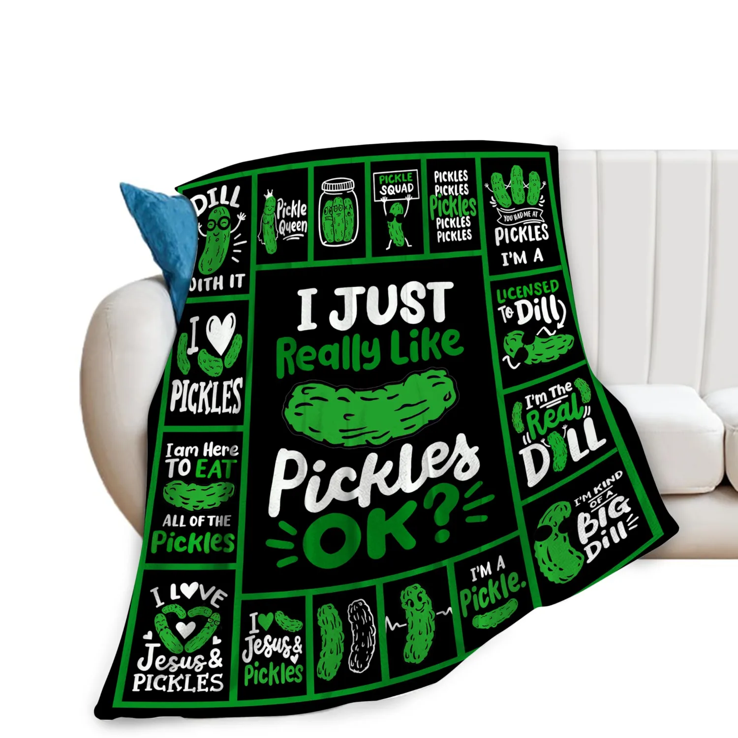 Pickle Blanket Plush Fleece Throw Gifts for Women Girls Kids 40"X50"