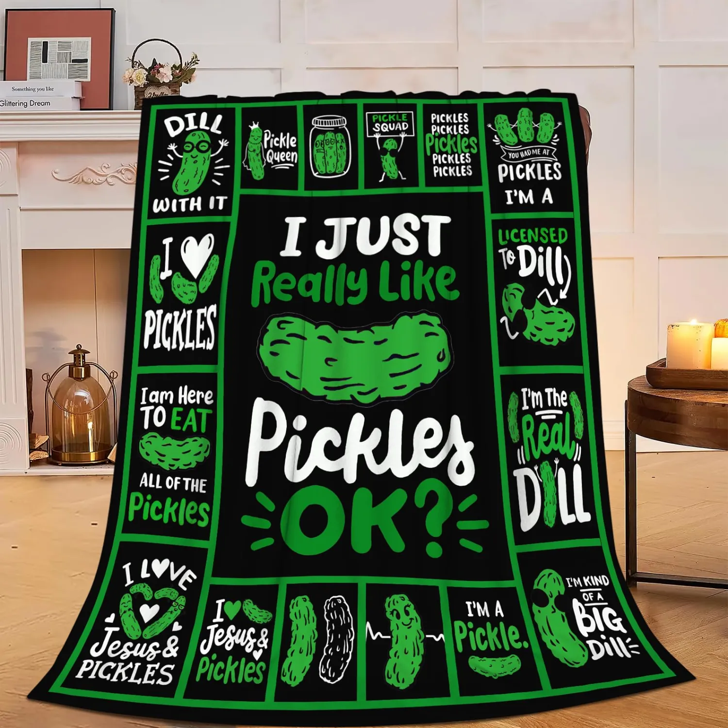 Pickle Blanket Plush Fleece Throw Gifts for Women Girls Kids 40"X50"