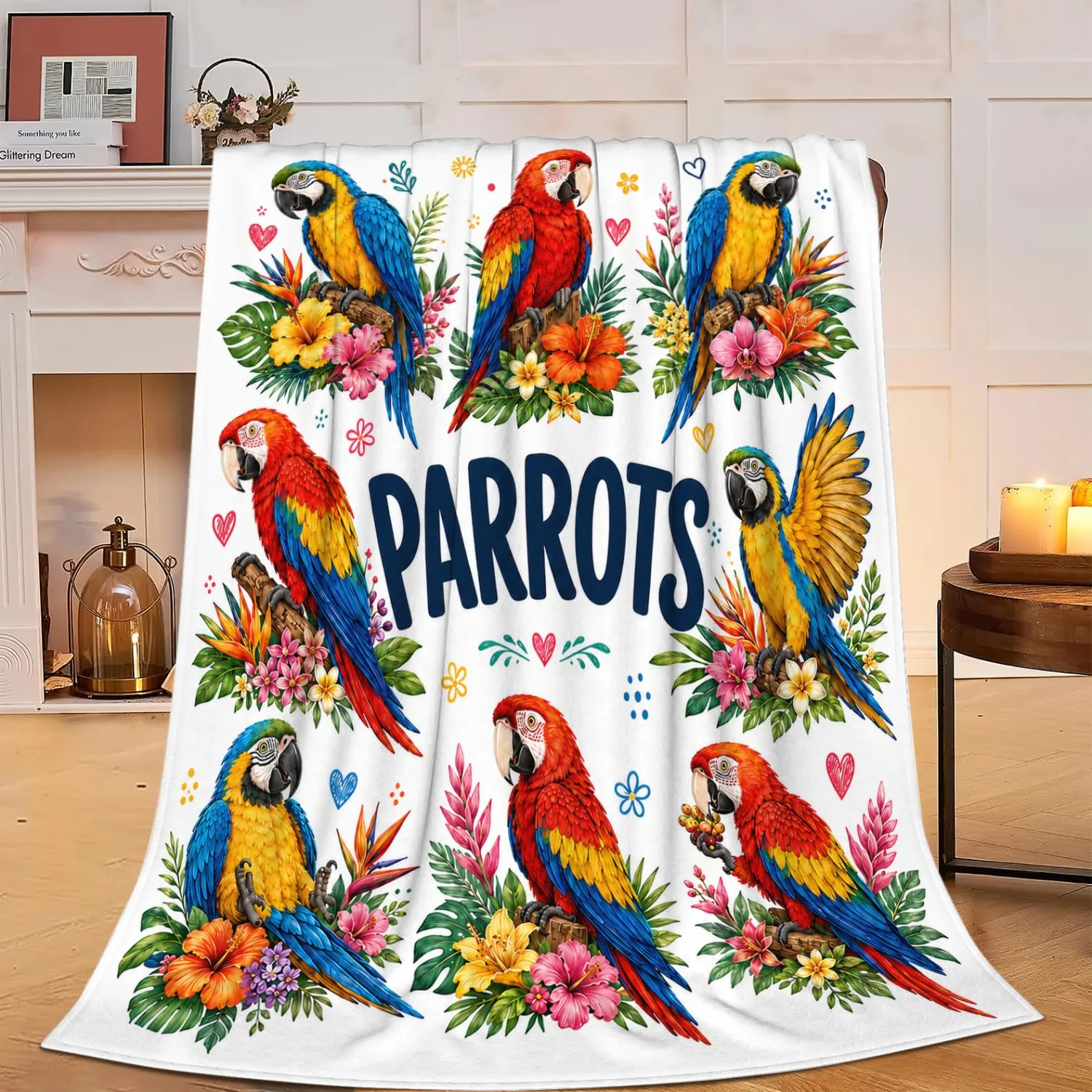 Parrot Blanket Plush Throw Gifts for Women Girls Kids 50"X60"
