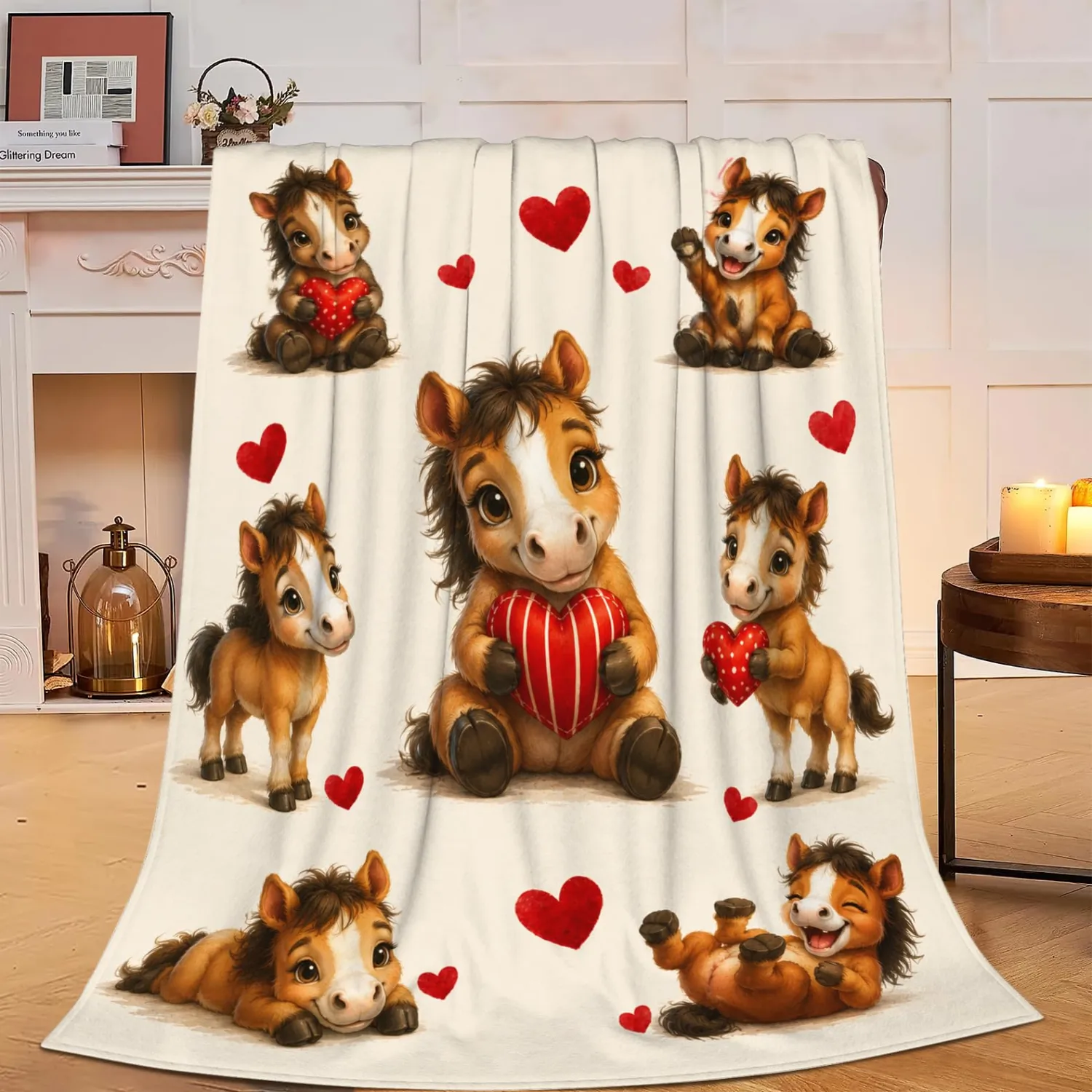 Horse Blanket Plush Throw Gifts for Women Girls Kids 50"X60"