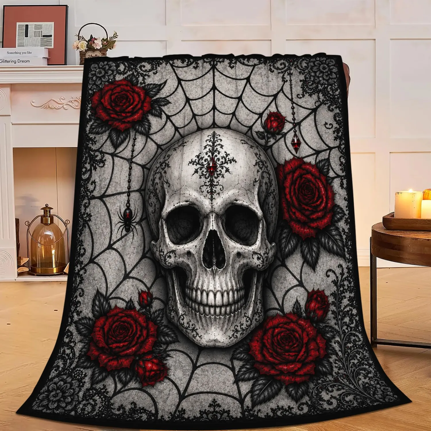 Gothic Skull Blanket Plush Throw Gifts for Women Girls Kids 40"X50"