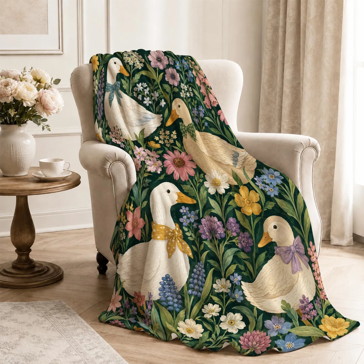 Duck Blanket Plush Fleece Throw Gifts for Women Girls Kids 40"X50"